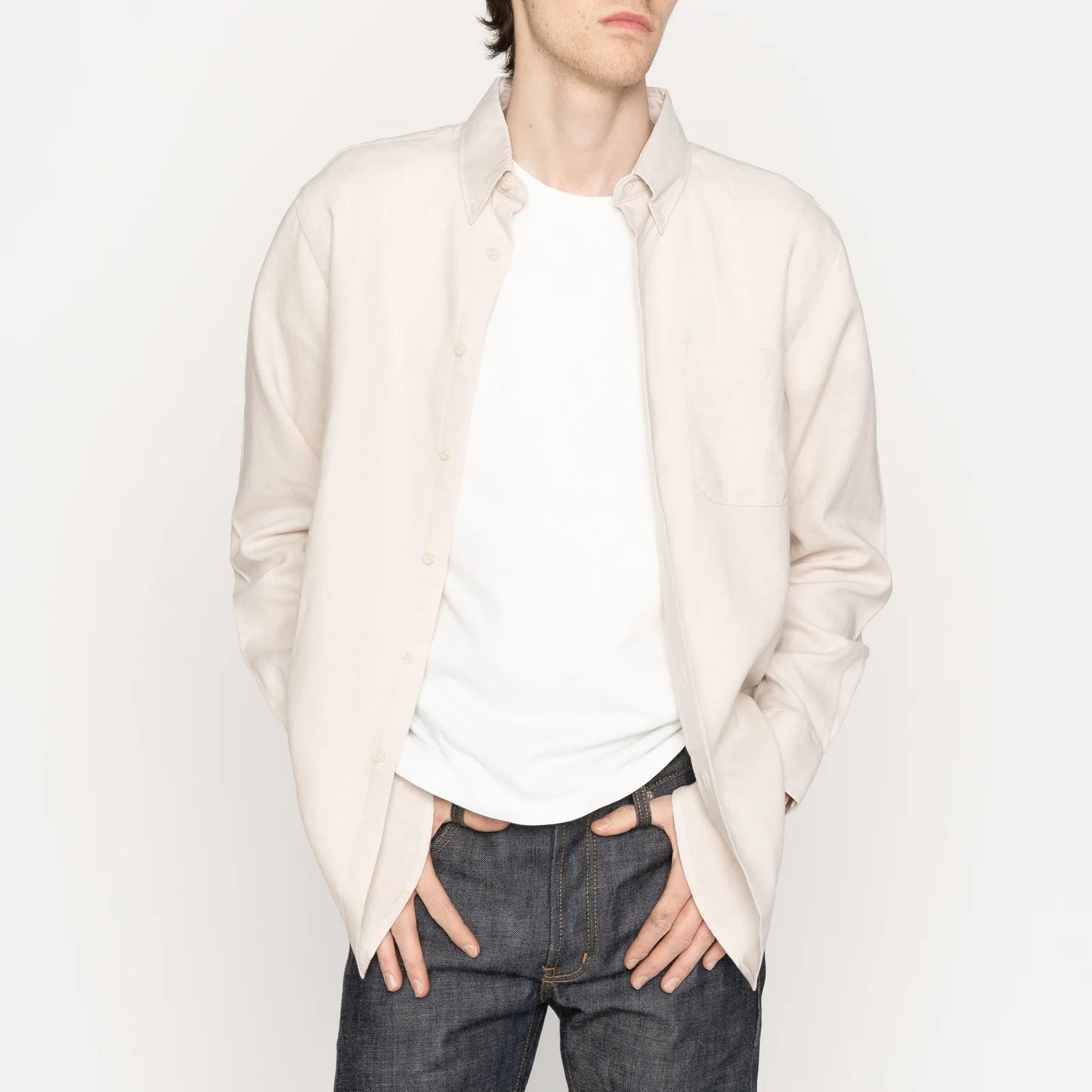 Easy Shirt French Linen Five Canvas Ecru