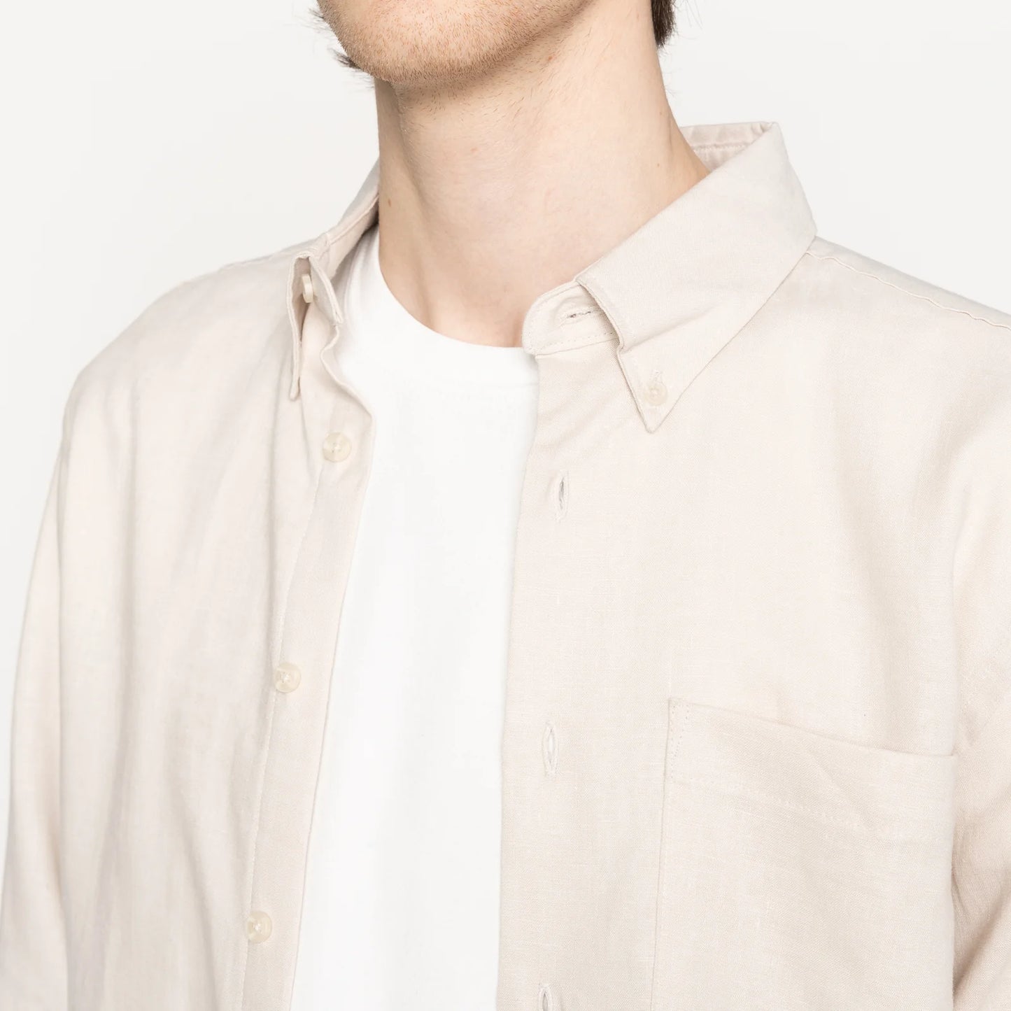 Easy Shirt French Linen Five Canvas Ecru