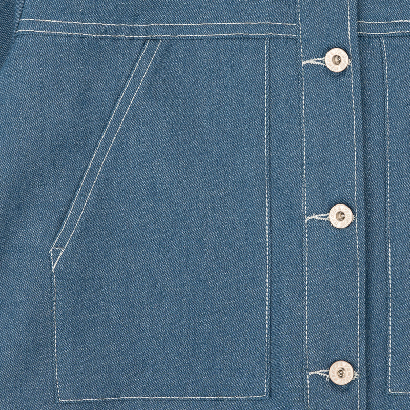 Cropped Jacket Antique Blue Denim Stretch