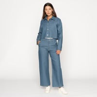 Cropped Jacket Antique Blue Denim Stretch