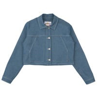 Cropped Jacket Antique Blue Denim Stretch