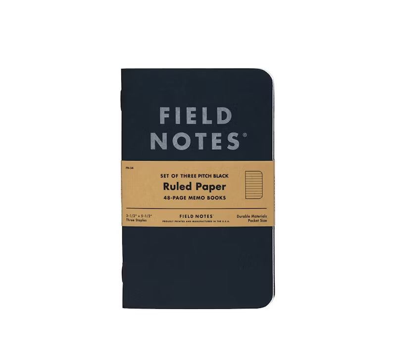 Pitch Black Ruled 48 Page Memo Book
