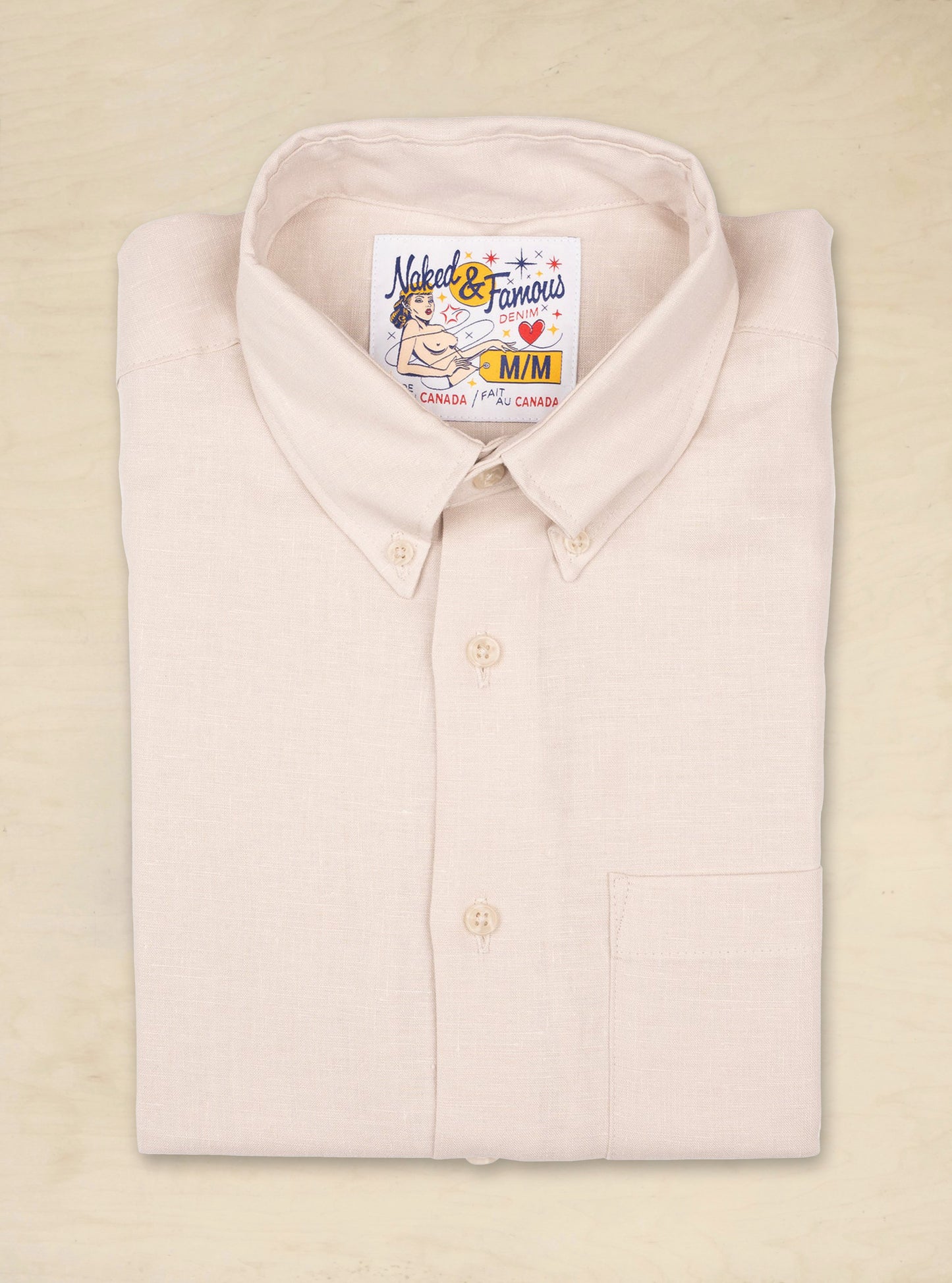 Easy Shirt French Linen Five Canvas Ecru