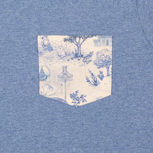 Pocket Tee - Heather Blue - Linen Cat
