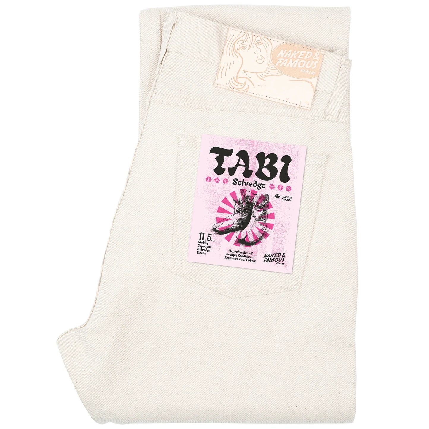 True Guy Tabi Selvedge Off White Size 34