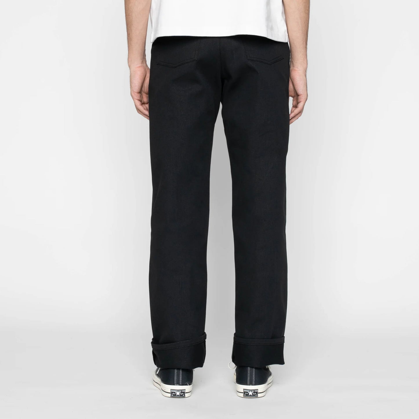 Pleated Trouser Selvedge Slacks Black