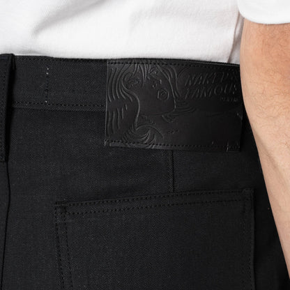 Pleated Trouser Selvedge Slacks Black