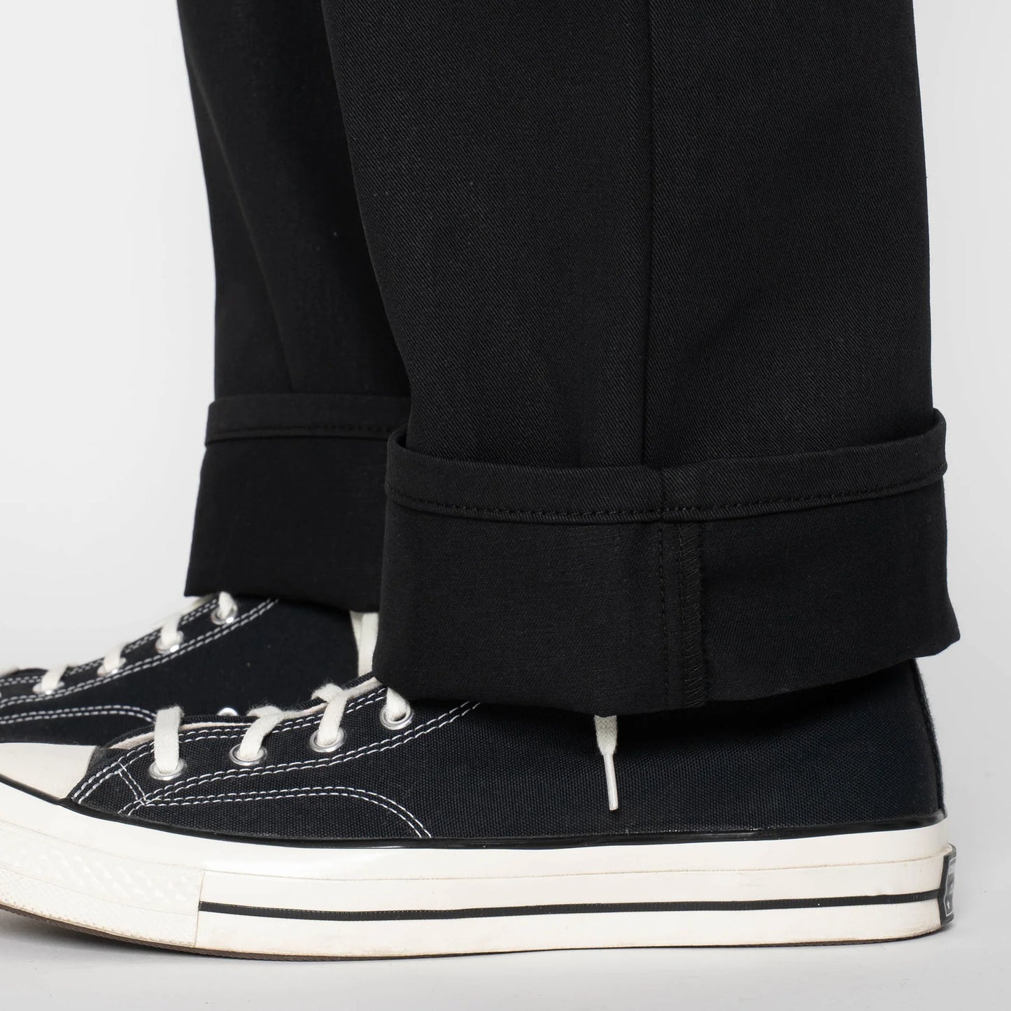 Pleated Trouser Selvedge Slacks Black