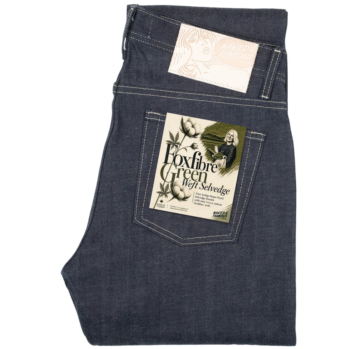 Weird Guy FoxFibre® Green Weft - Indigo 13oz