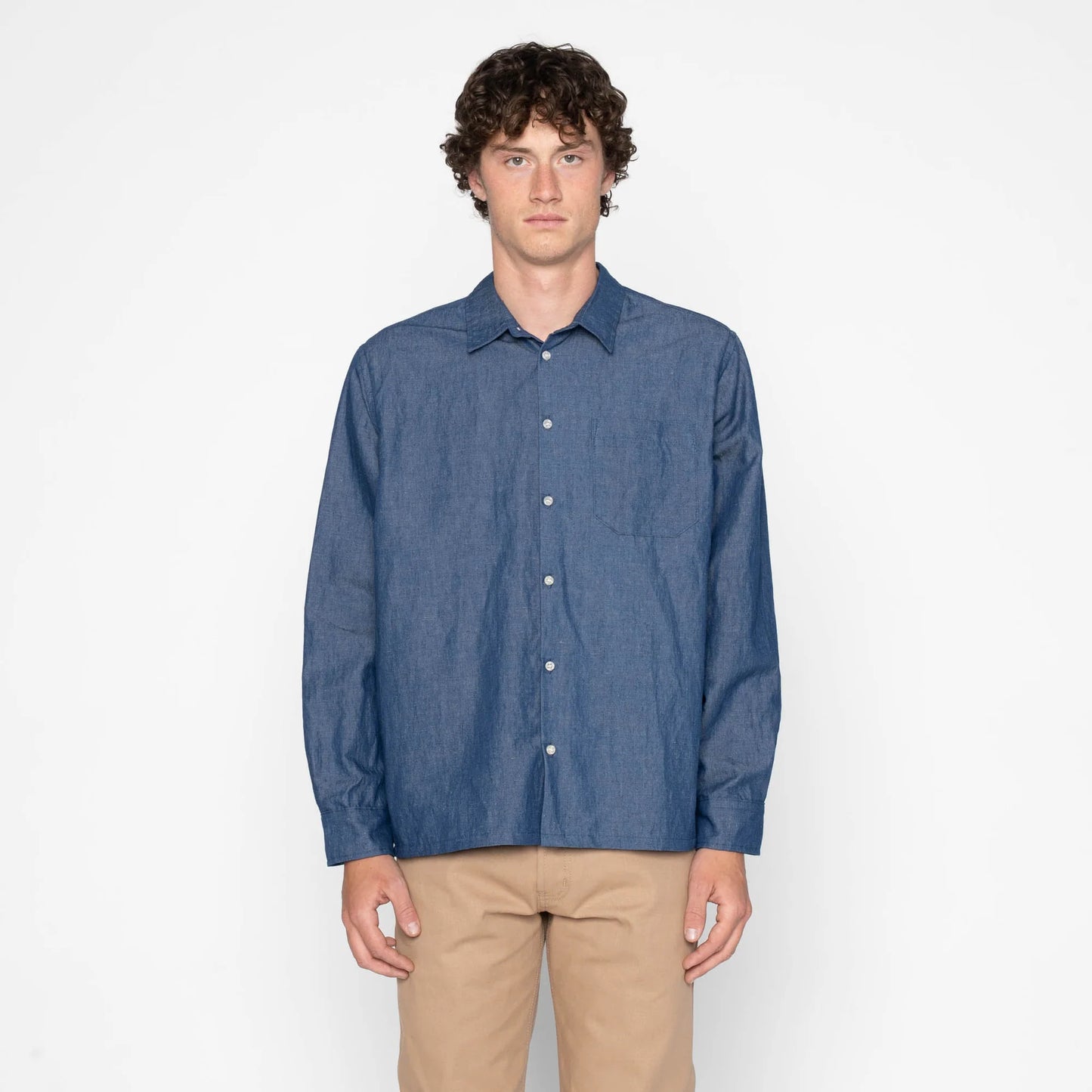 True Shirt Linen Blend Denim Indigo