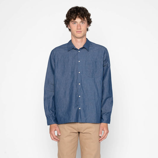 True Shirt Linen Blend Denim Indigo