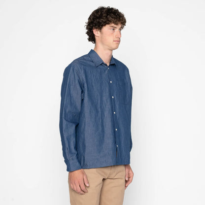True Shirt Linen Blend Denim Indigo