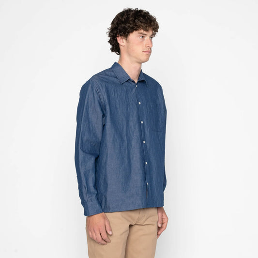 True Shirt Linen Blend Denim Indigo