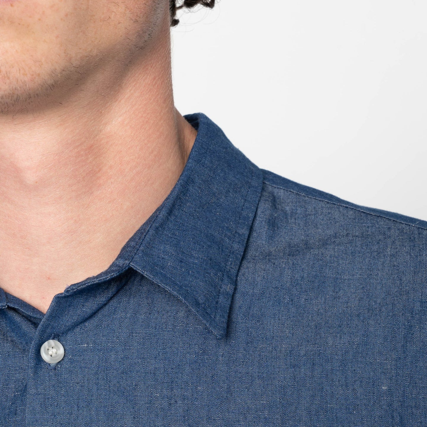 True Shirt Linen Blend Denim Indigo