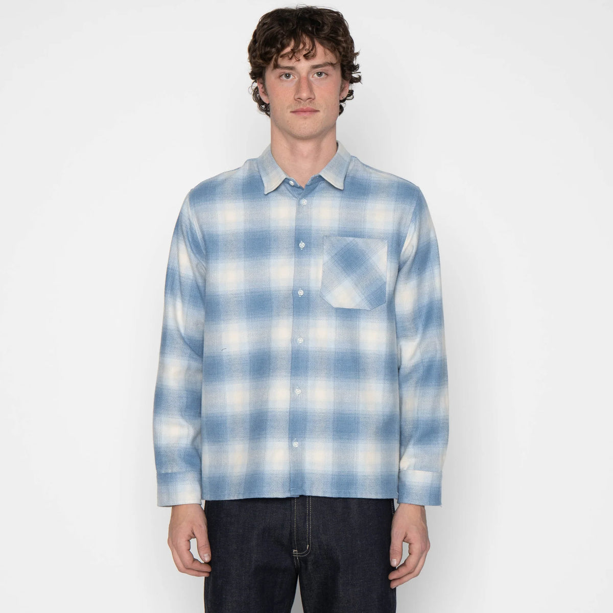 True Shirt Organic Supple Flannel Faded Indigo