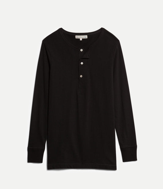 2M06.99 Long Sleeve Henley Deep Black