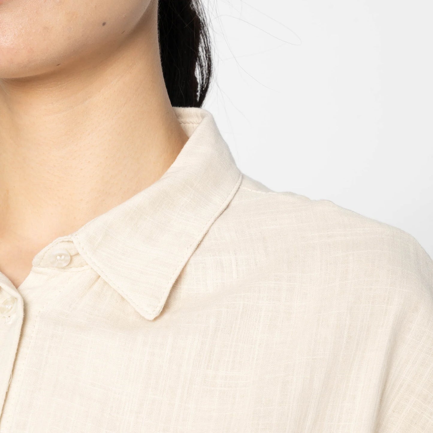 Billie Double Weave Gauze White Shirt