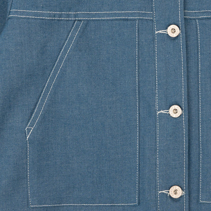 Cropped Jacket Antique Blue Denim Stretch