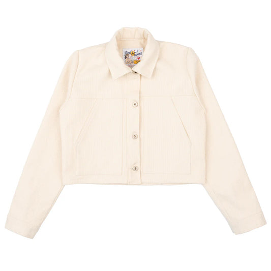 Cropped Denim Jacket Judo Shashiko Ecru