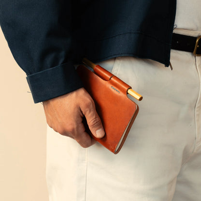 Companion Butterfly Close Pocket Notebook - English Tan