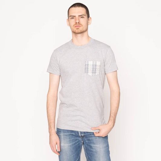 Pocket Tee - Heather Grey - Asagi Sashiko