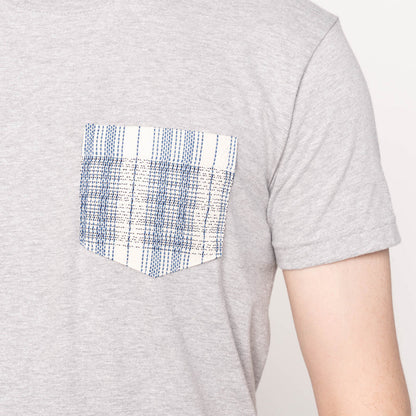 Pocket Tee - Heather Grey - Asagi Sashiko