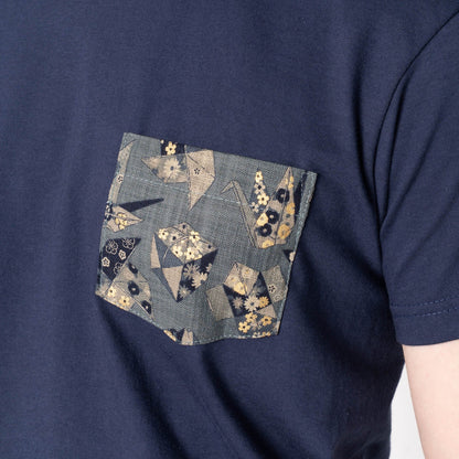 Pocket Tee Origami Poplin - Navy