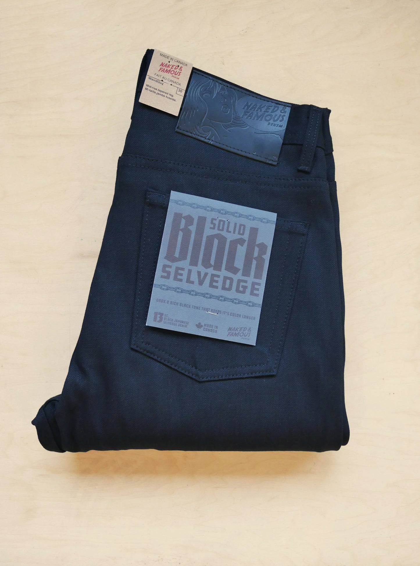 Women's Classic Solid Black Selvedge