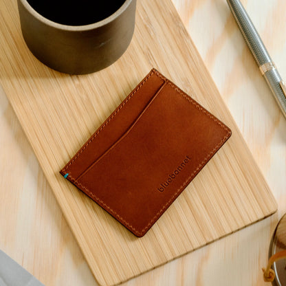 Toscano Italian Leather AirTag Wallet - Tuscan Tan