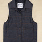 Quilted Vest Slub Nep Rinsed